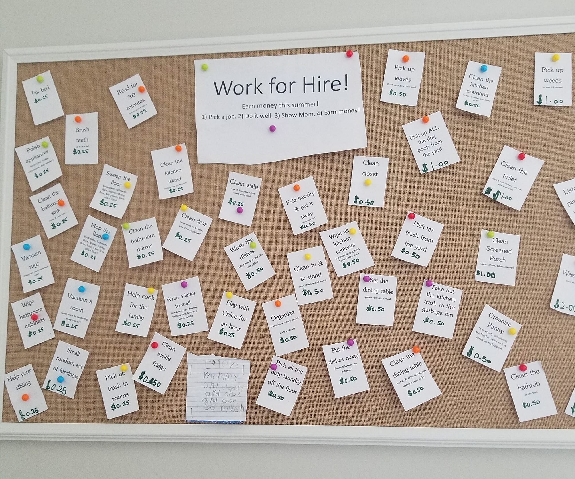 Job Board for Chores